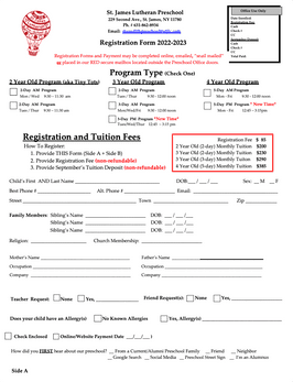 Registration Form Cover